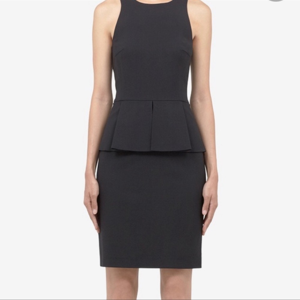 Theory Fefe Stretch Wool Peplum Dress Size 6